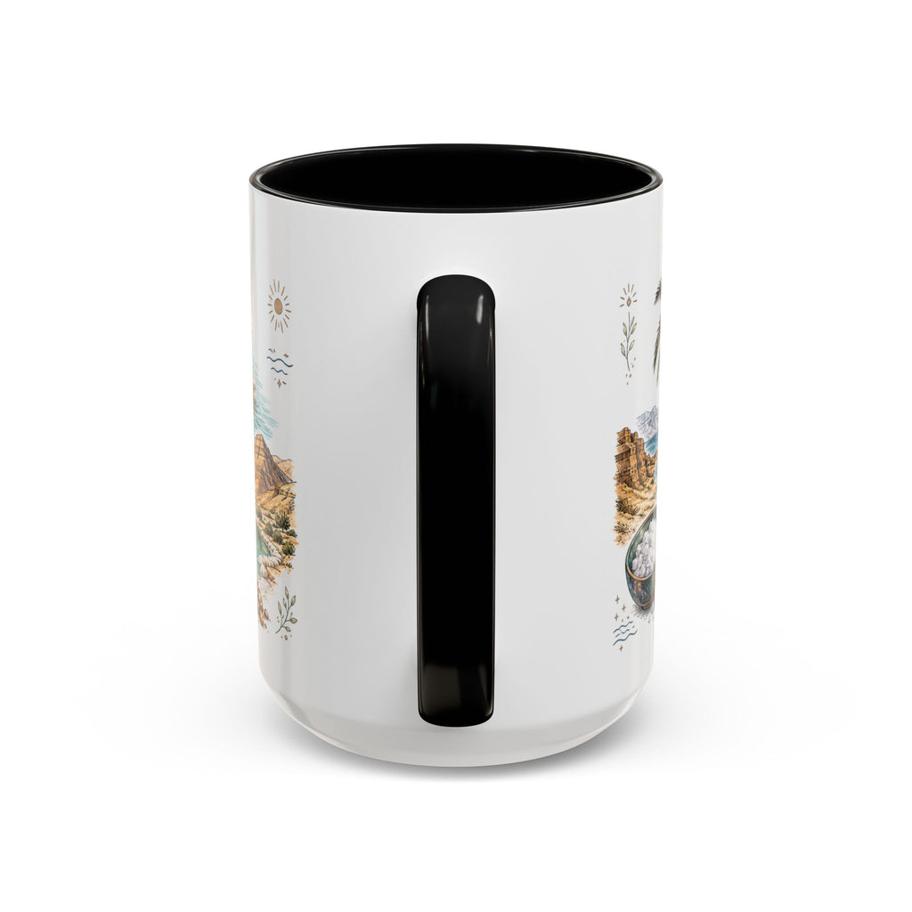 Dead Sea Mug, Jordan Travel Souvenir, Bucket List Gift, Accent Ceramic Coffee Mug 11oz 15oz