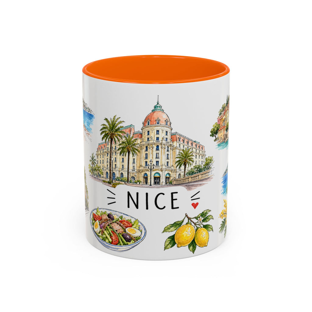 Nice Illustrated Travel Mug | City Souvenir Accent Coffee Mug | 11oz 15oz Ceramic Cup