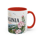 West Virginia State Map Mug | Appalachian Bridge, Rhododendron Accent Coffee Cup