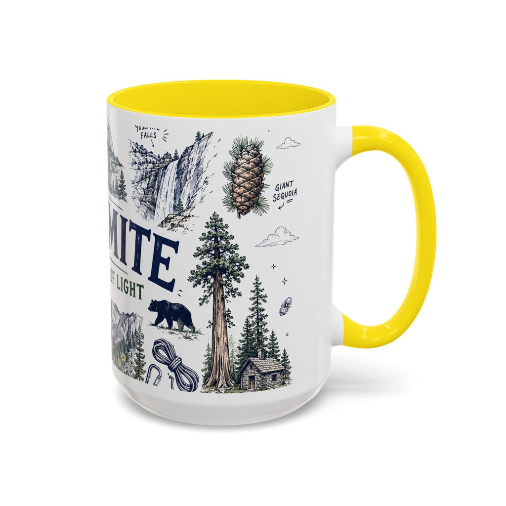 Yosemite National Park Coffee Mug | Hiking Camping Nature Gift | Accent Color Ceramic 11oz 15oz