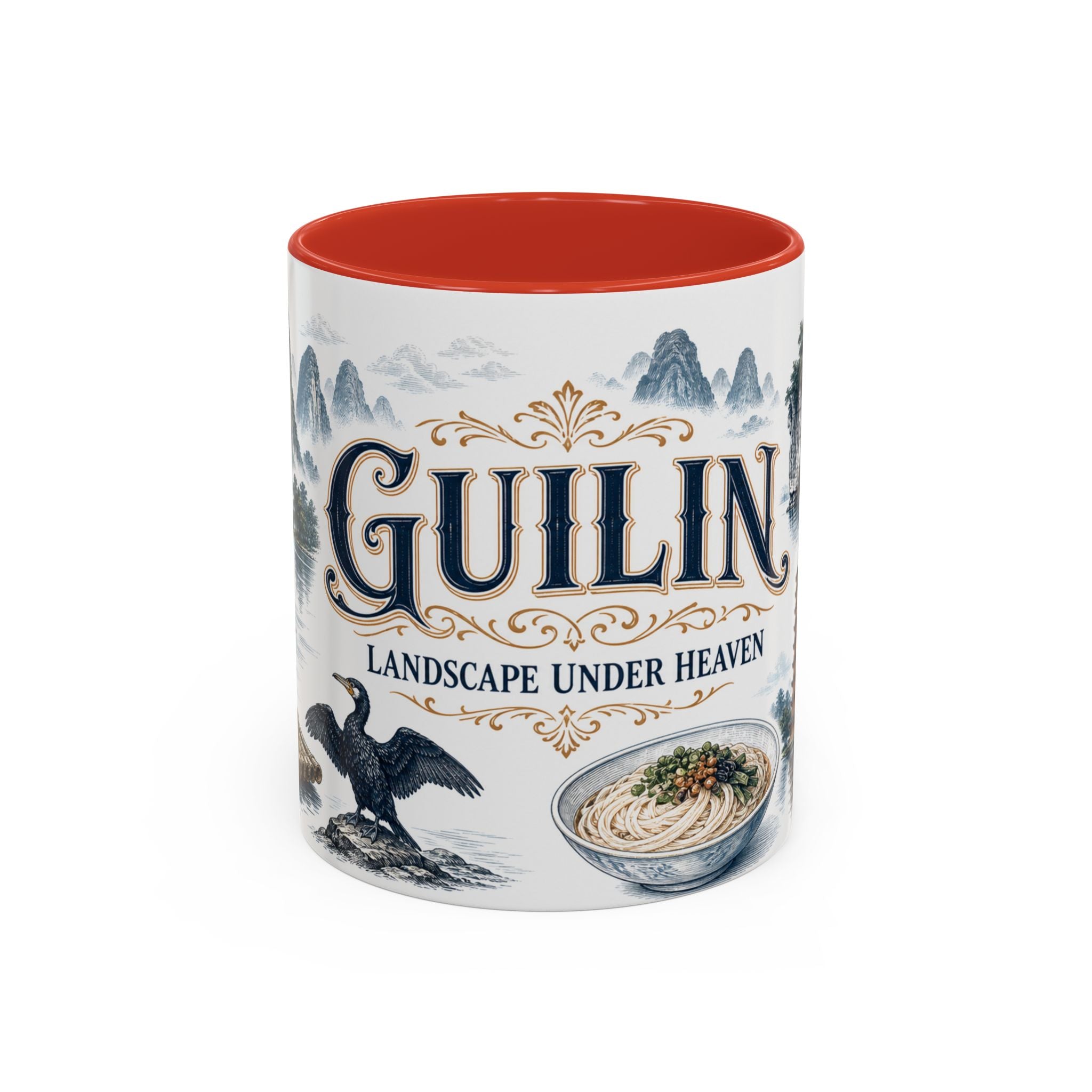 Guilin Coffee Mug | China Travel Souvenir | Vintage Illustrated City Gift | 11 oz 15 oz Accent Mug