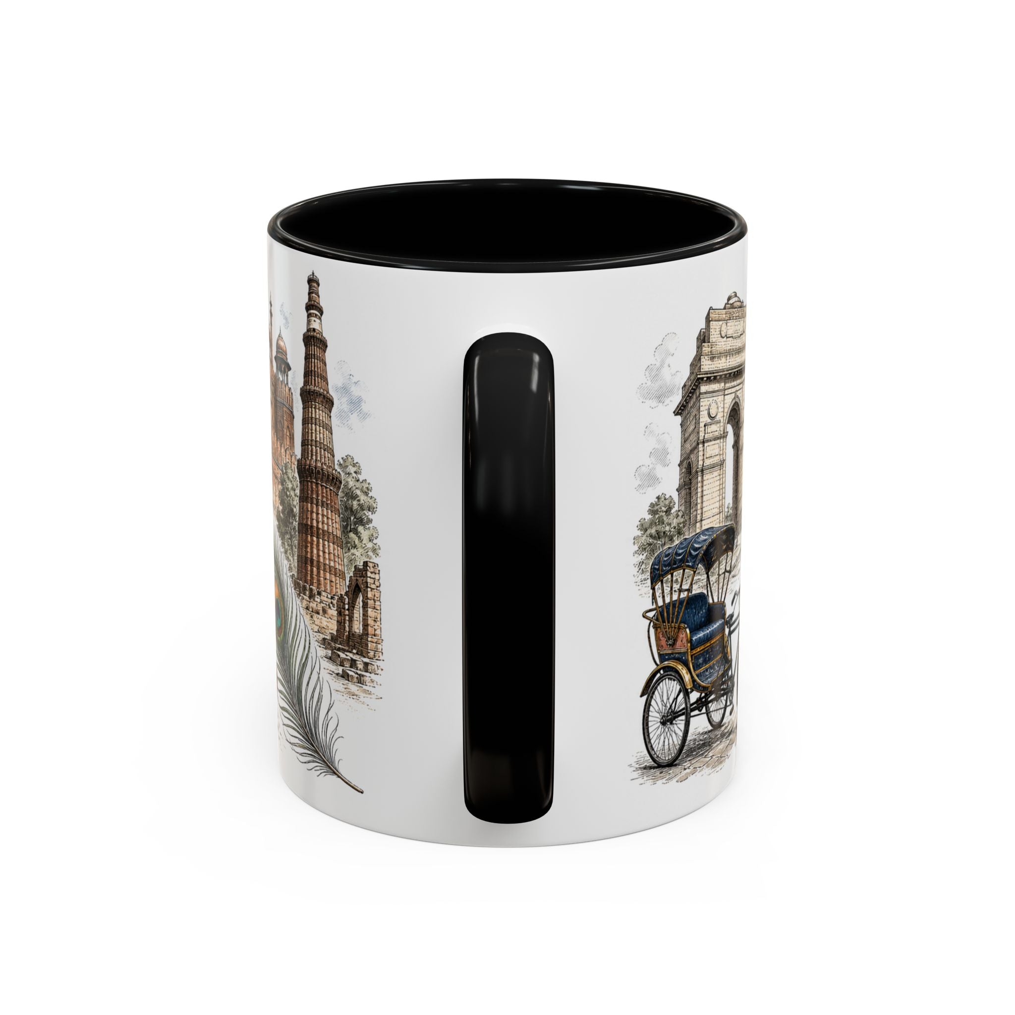 Delhi Coffee Mug | India Travel Souvenir | Vintage Illustrated City Gift | 11 oz 15 oz Accent Mug