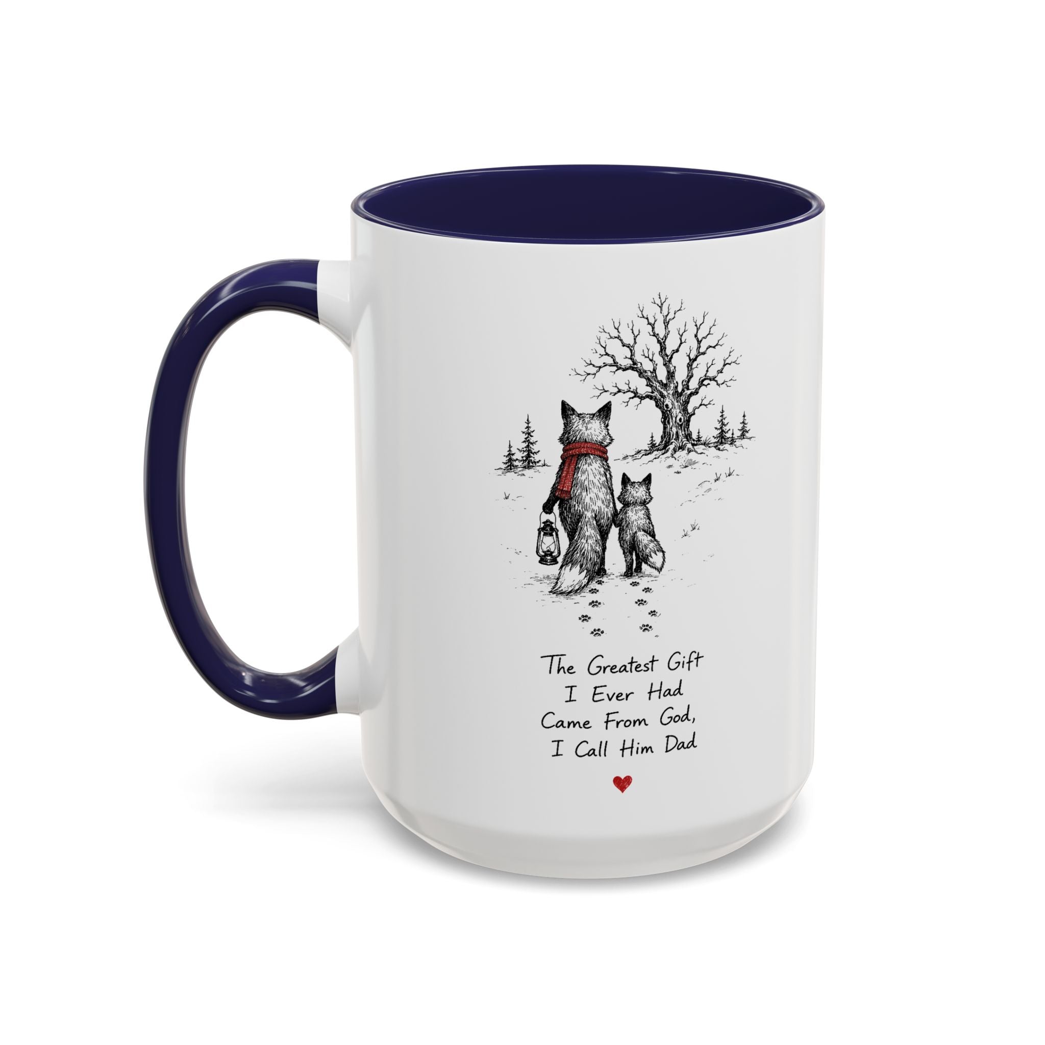 Clever Fox Dad Mug | Father's Day Gift, Accent Ceramic Coffee Cup (11oz or 15oz)