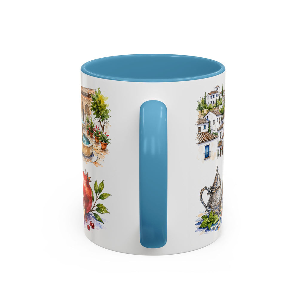 Granada Illustrated Travel Mug | City Souvenir Accent Coffee Mug | 11oz 15oz Ceramic Cup
