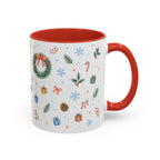 Christmas Candle Mug | Holly Wreath Watercolor Holiday Gift | Accent Cup 11oz 15oz
