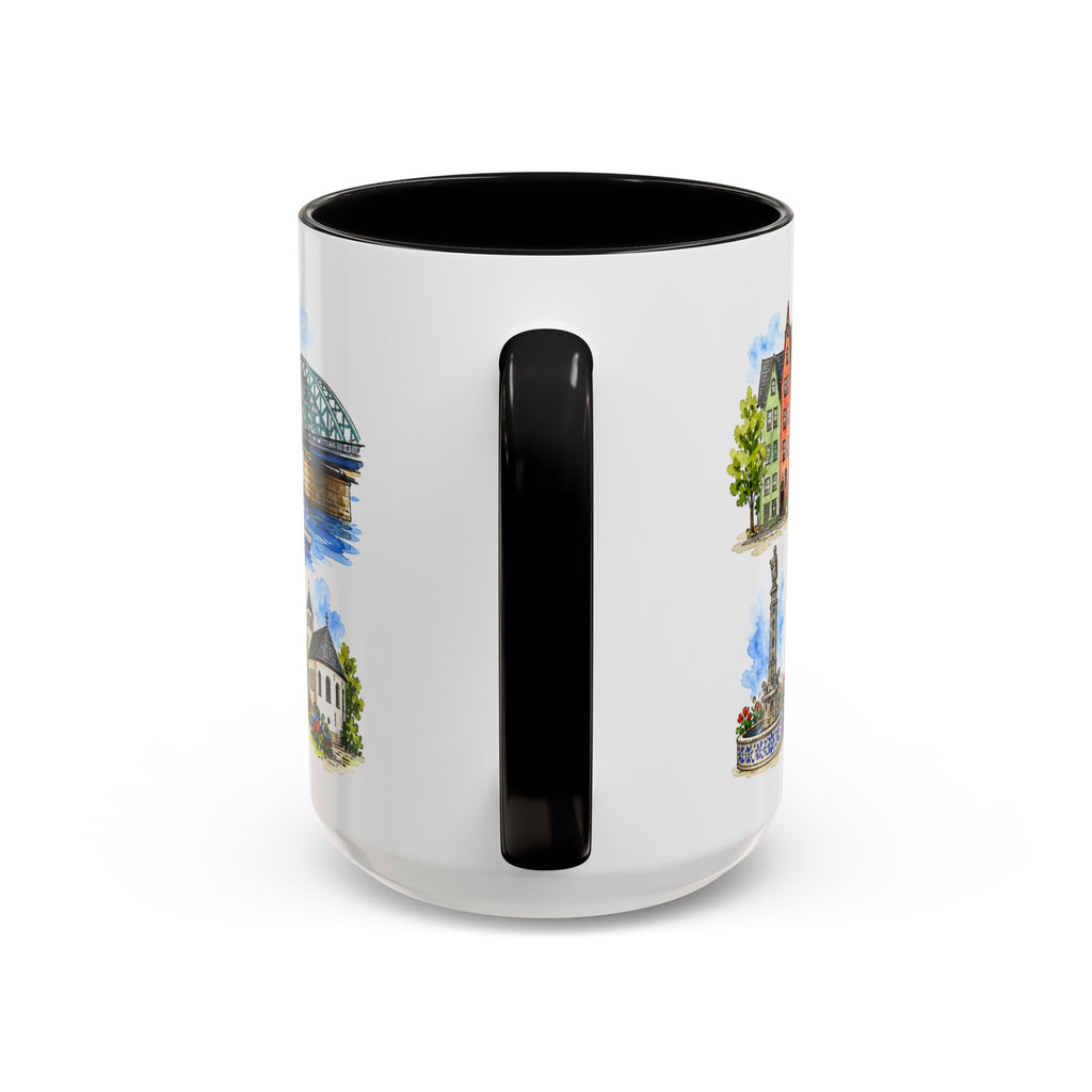 Cologne Illustrated Travel Mug | City Souvenir Accent Coffee Mug | 11oz 15oz Ceramic Cup