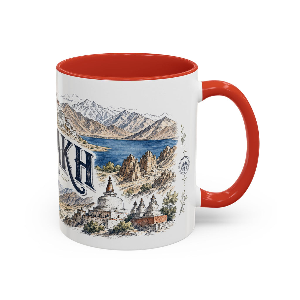 Ladakh Mug, India Travel Souvenir, Bucket List Gift, Accent Ceramic Coffee Mug 11oz 15oz