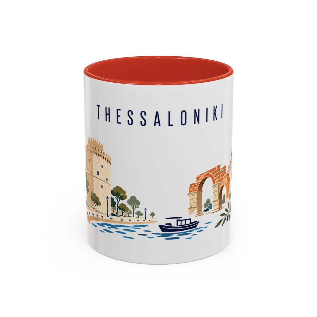 Thessaloniki Coffee Mug | Greece Travel Souvenir | Porcelain Decal City Gift | 11oz 15oz Accent Mug