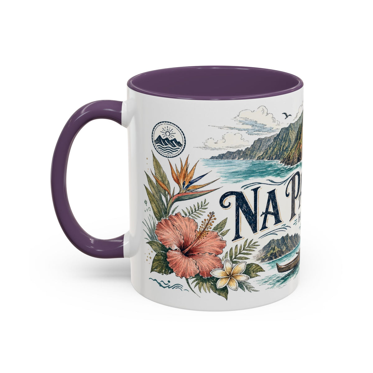Na Pali Coast Mug, Hawaii Travel Souvenir, Bucket List Gift, Accent Ceramic Coffee Mug 11oz 15oz