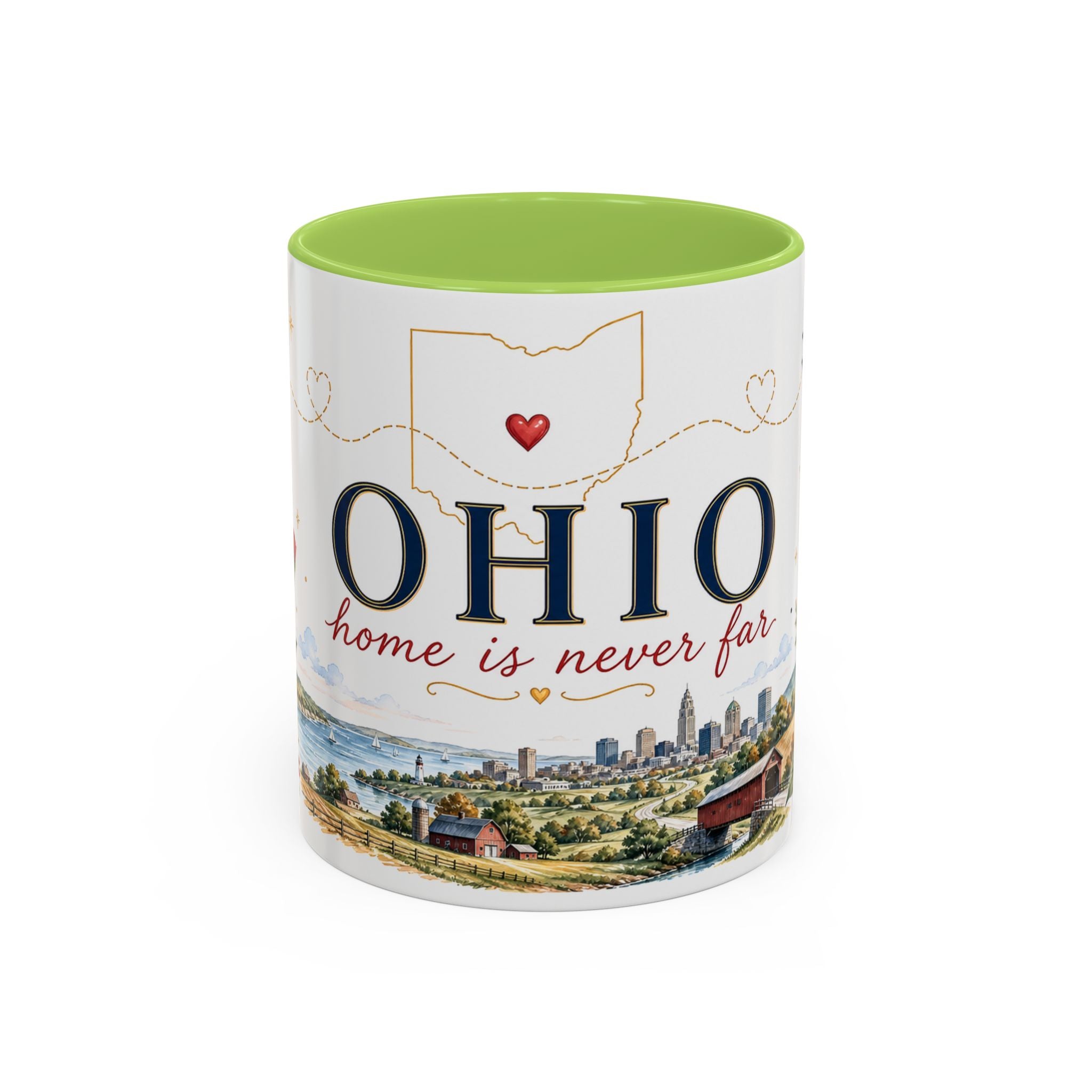 Ohio State Map Mug | Botanical Travel Sketch, Homesick Gift, Long Distance Friendship