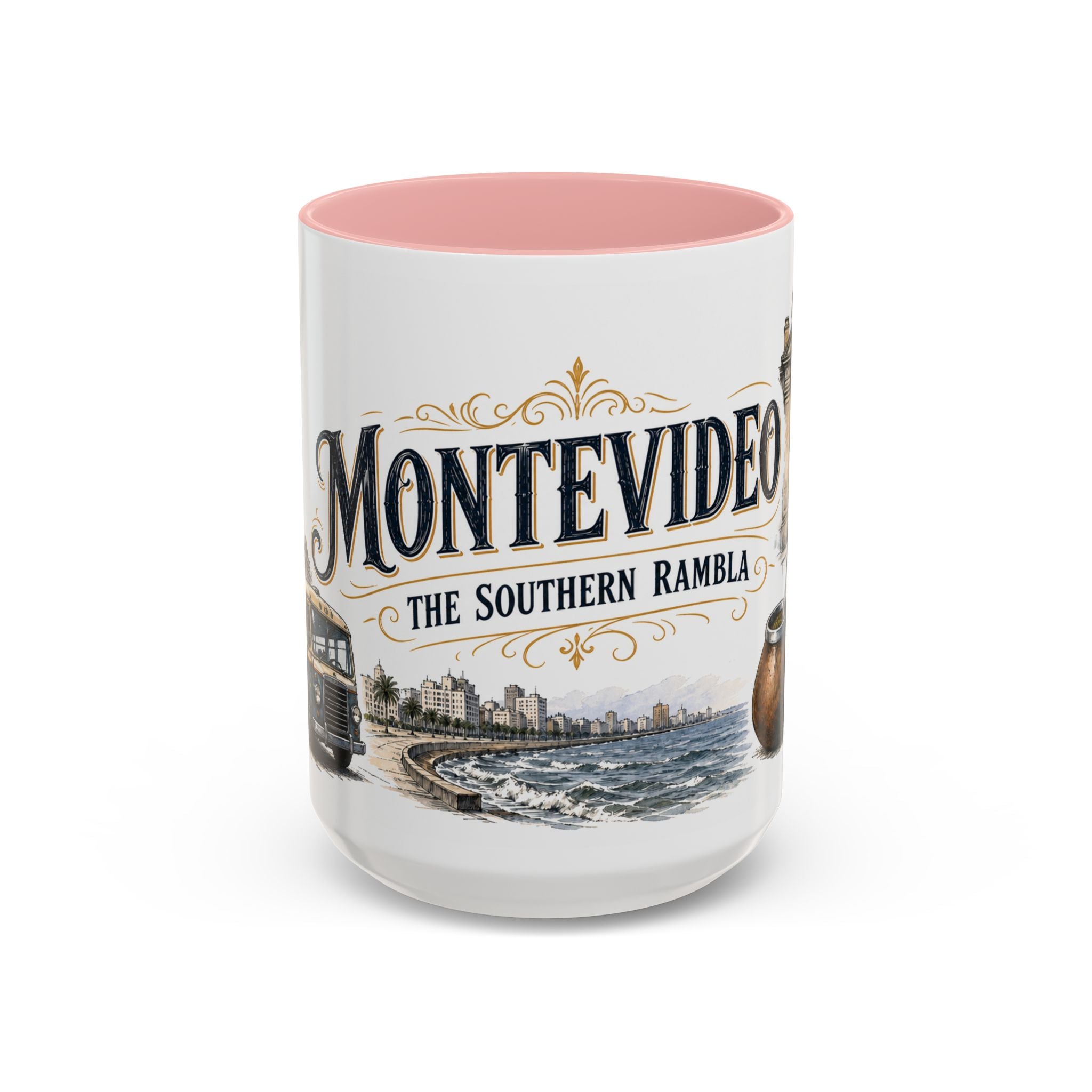 Montevideo Coffee Mug | Uruguay Travel Souvenir | Vintage Illustrated City Gift | 11 oz 15 oz Accent Mug