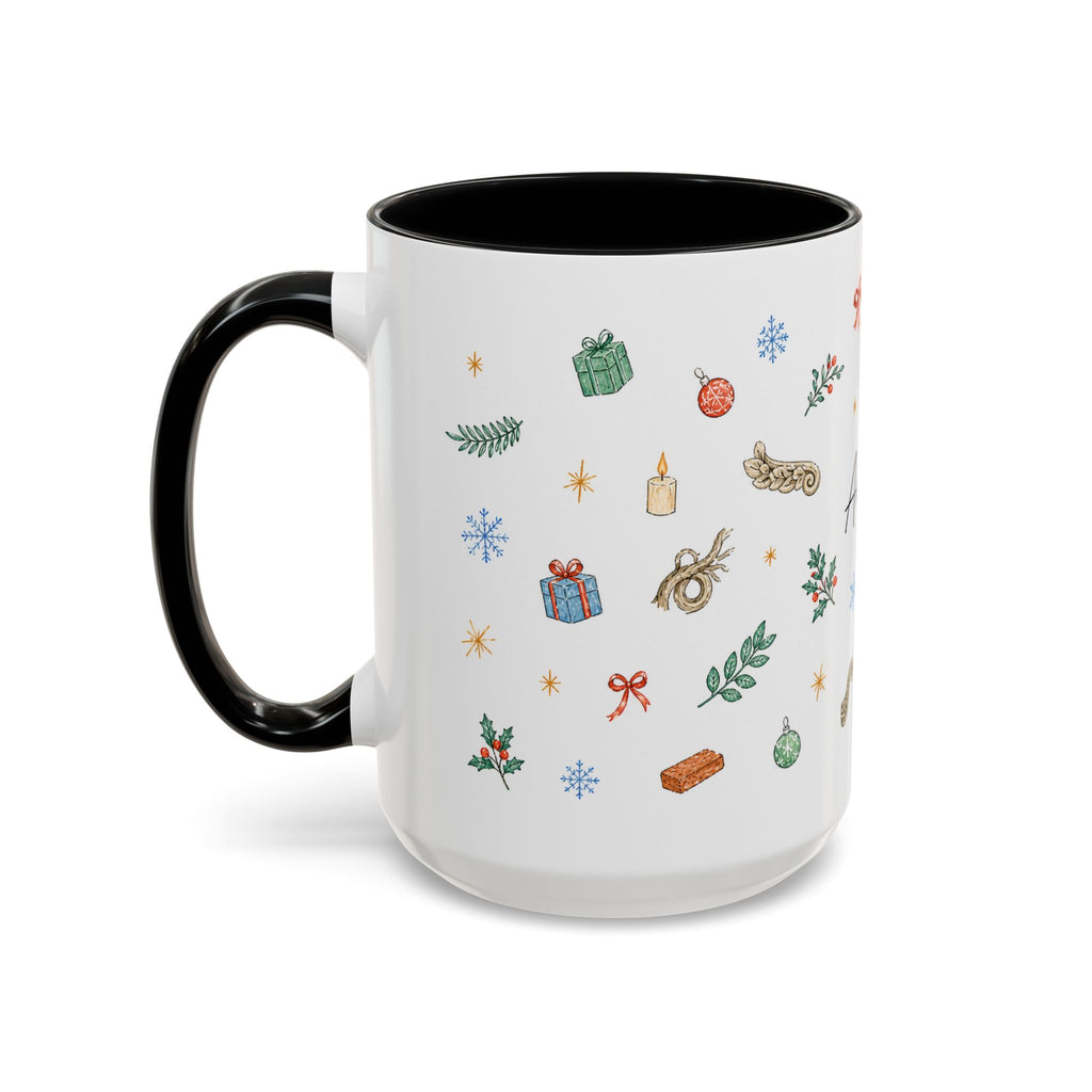 Angkor Christmas Mug | Watercolor Travel Souvenir | Holiday Gift | Accent Ceramic Coffee Cup 11oz 15oz