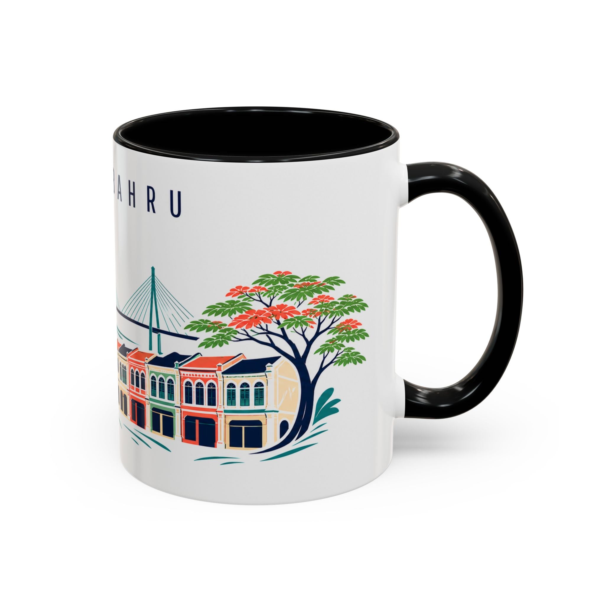 Johor Bahru Coffee Mug | Malaysia Travel Souvenir | Porcelain Decal City Gift | 11oz 15oz Accent Mug