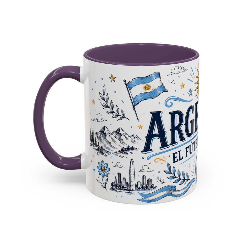Argentina Soccer Coffee Mug | Soccer Fan Gift | Accent Color Ceramic 11oz 15oz Match Day Cup