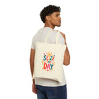Seize The Day Tote Bag | Ancient Wisdom Quote Canvas Bag | Colorful Philosophy Gift