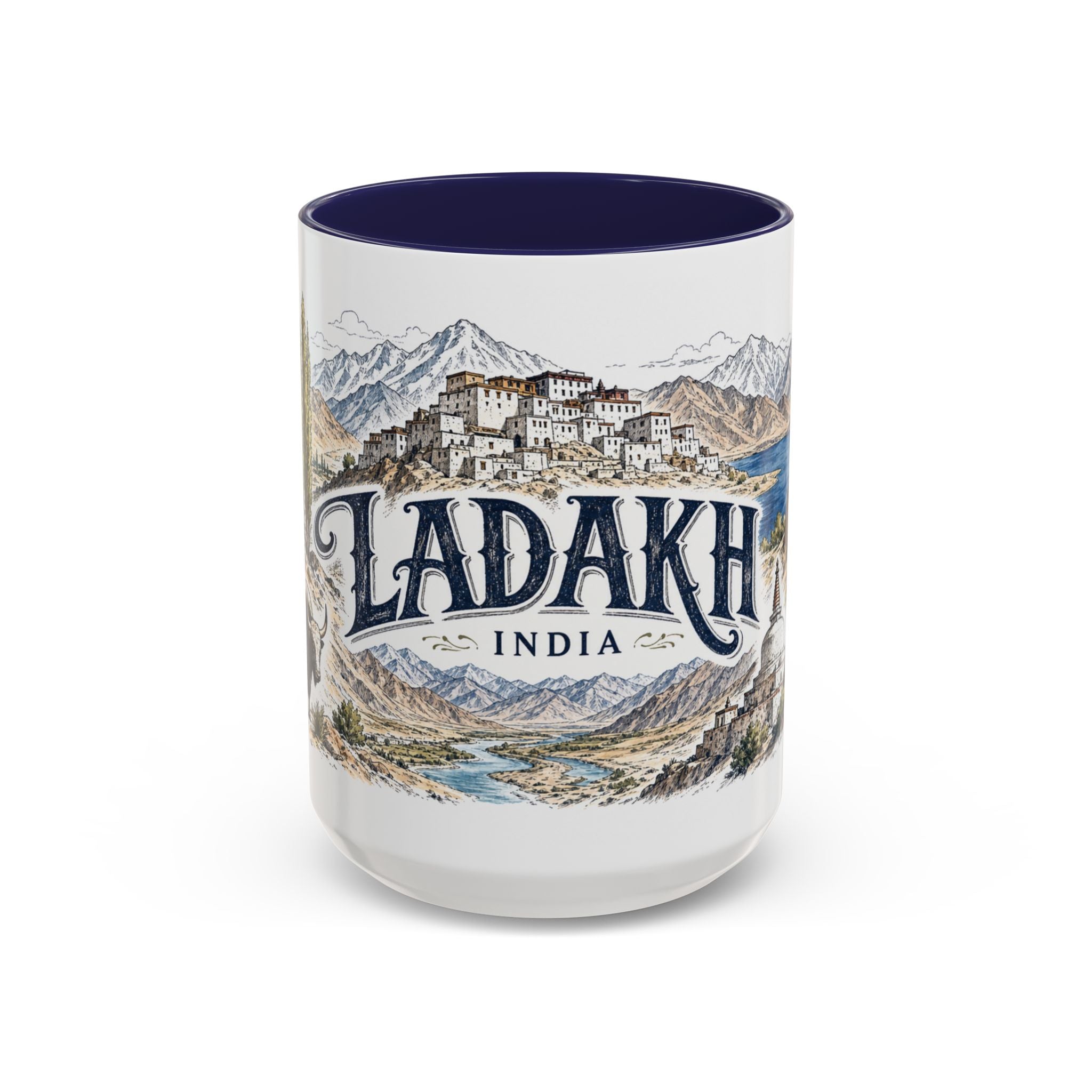 Ladakh Mug, India Travel Souvenir, Bucket List Gift, Accent Ceramic Coffee Mug 11oz 15oz