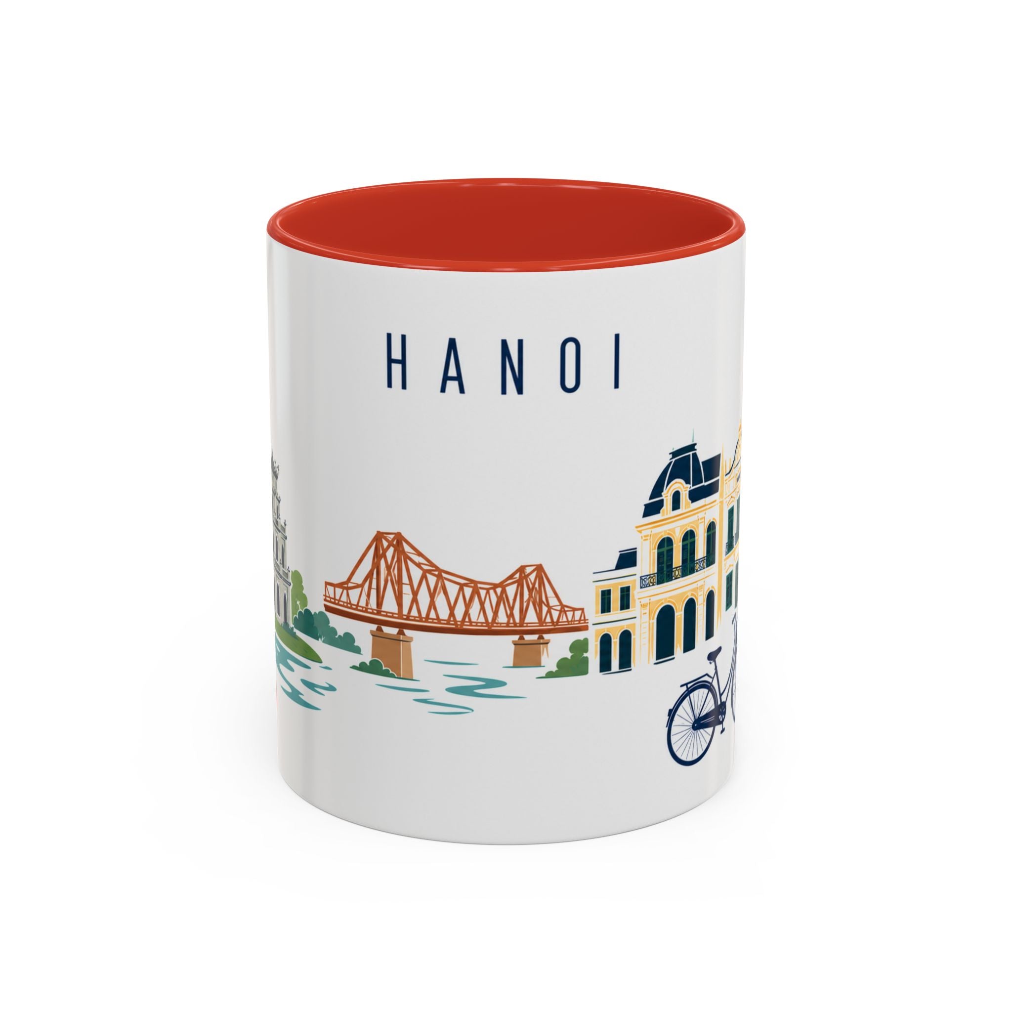 Hanoi Coffee Mug | Vietnam Travel Souvenir | Porcelain Decal City Gift | 11oz 15oz Accent Mug