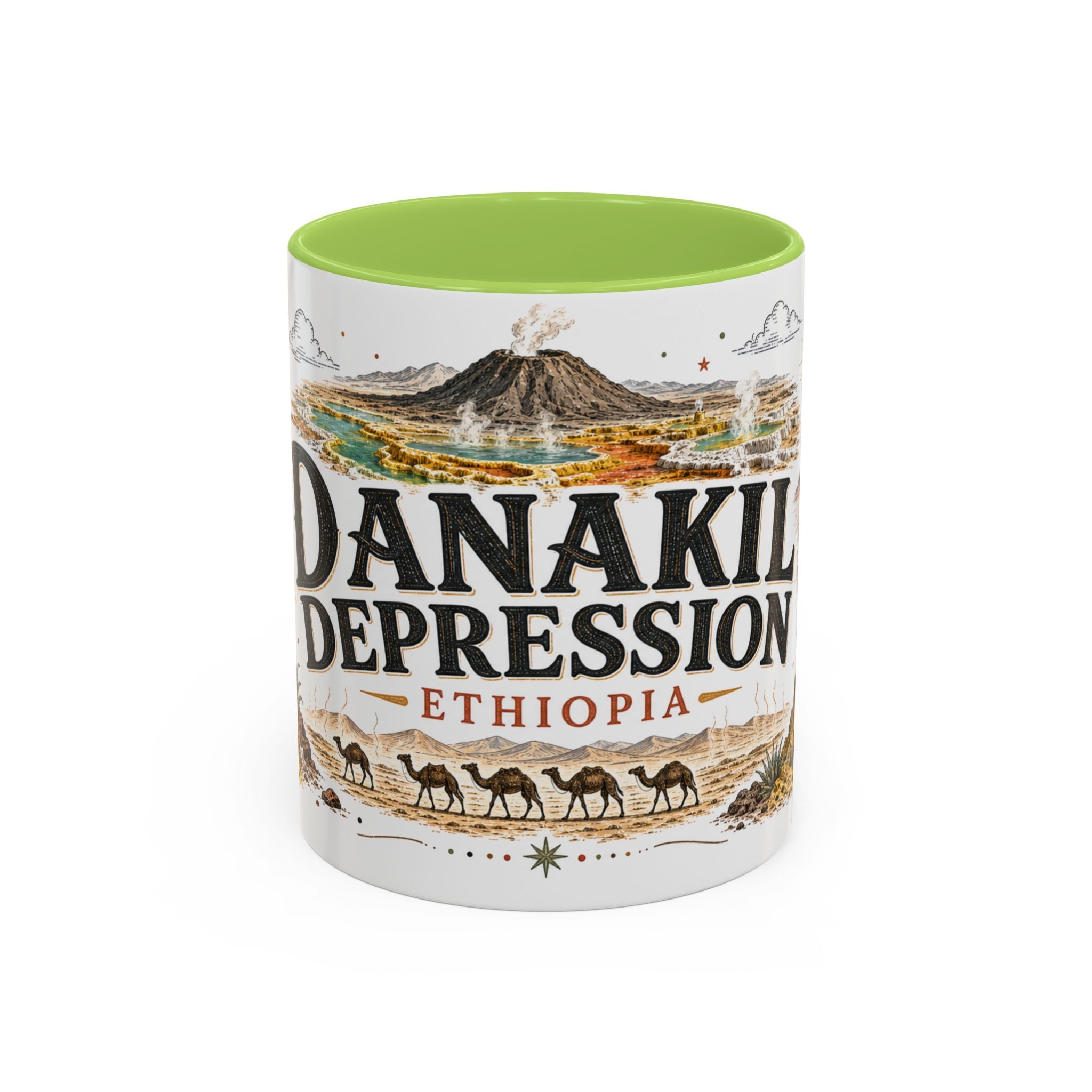 Danakil Depression Mug, Ethiopia Travel Souvenir, Bucket List Gift, Accent Ceramic Coffee Mug 11oz 15oz