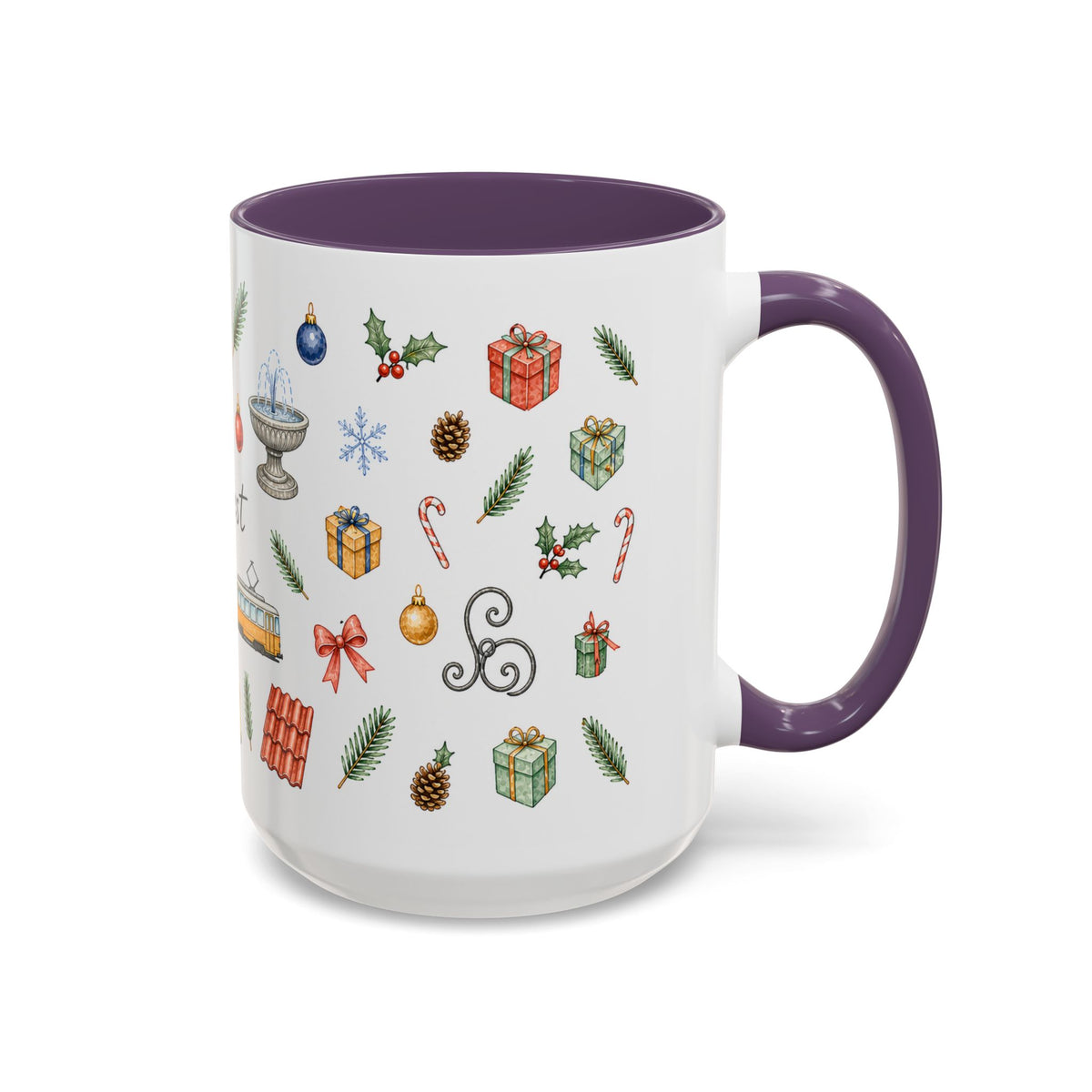 Budapest Christmas Mug | Watercolor City Souvenir | Ceramic Coffee Cup (11oz 15oz)