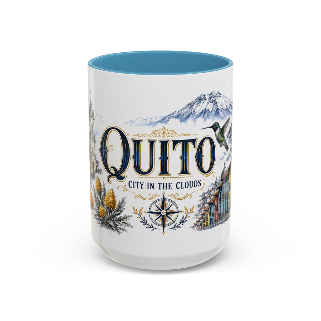 Quito Coffee Mug | Ecuador Travel Souvenir | Vintage Illustrated City Gift | 11 oz 15 oz Accent Mug