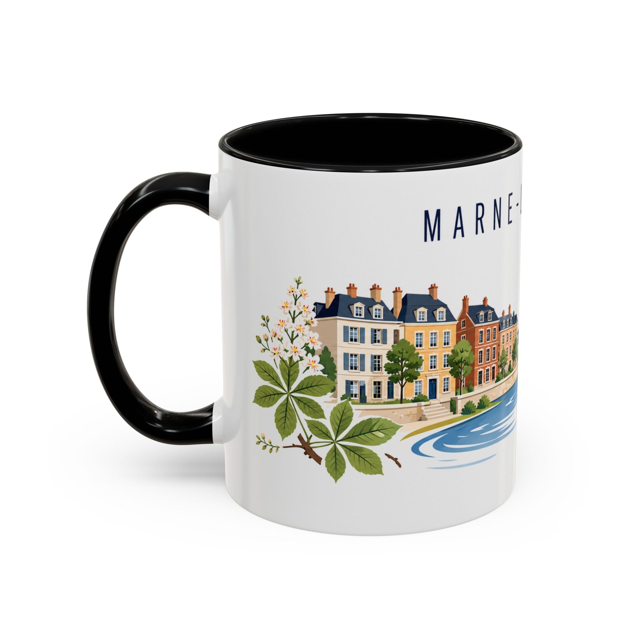 Marne-La-Vallée Coffee Mug | France Travel Souvenir | Porcelain Decal City Gift | 11oz 15oz Accent Mug
