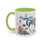 Great Barrier Reef Coffee Mug | Travel Destination Souvenir Gift | Accent Color Ceramic 11oz 15oz
