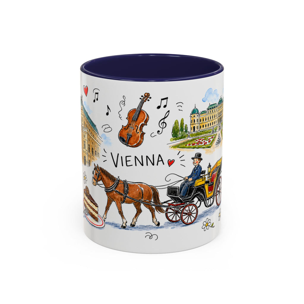 Vienna Travel Mug | European City Souvenir Accent Coffee Mug | 11oz 15oz Ceramic Cup