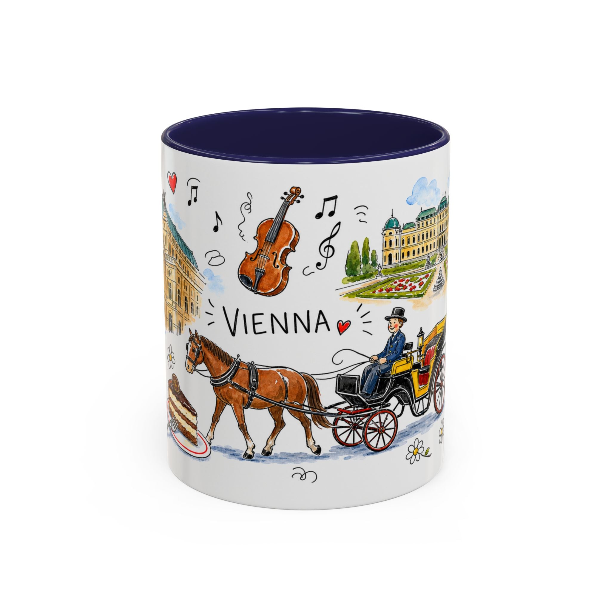 Vienna Travel Mug | European City Souvenir Accent Coffee Mug | 11oz 15oz Ceramic Cup