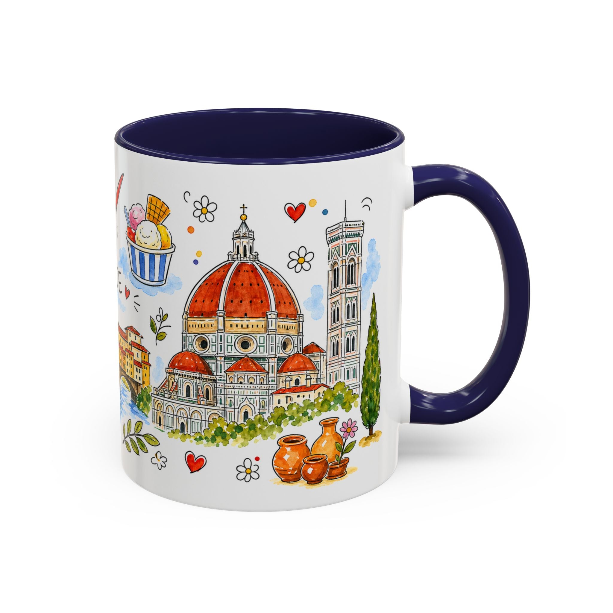 Florence Travel Mug | European City Souvenir Accent Coffee Mug | 11oz 15oz Ceramic Cup