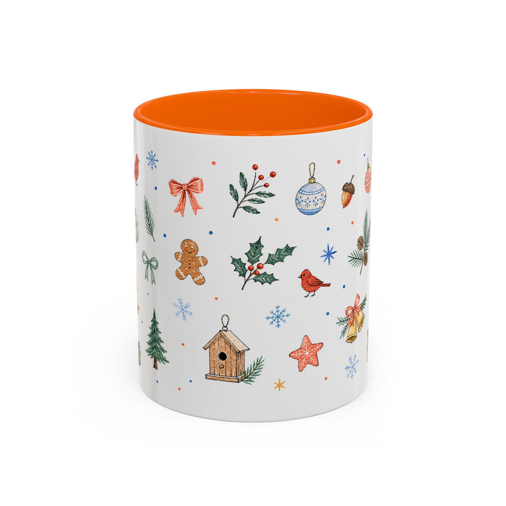 Woodland Christmas Mug | Deer Bird Watercolor Holiday Gift | Accent Cup 11oz 15oz