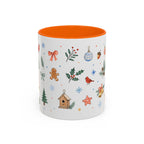 Woodland Christmas Mug | Deer Bird Watercolor Holiday Gift | Accent Cup 11oz 15oz
