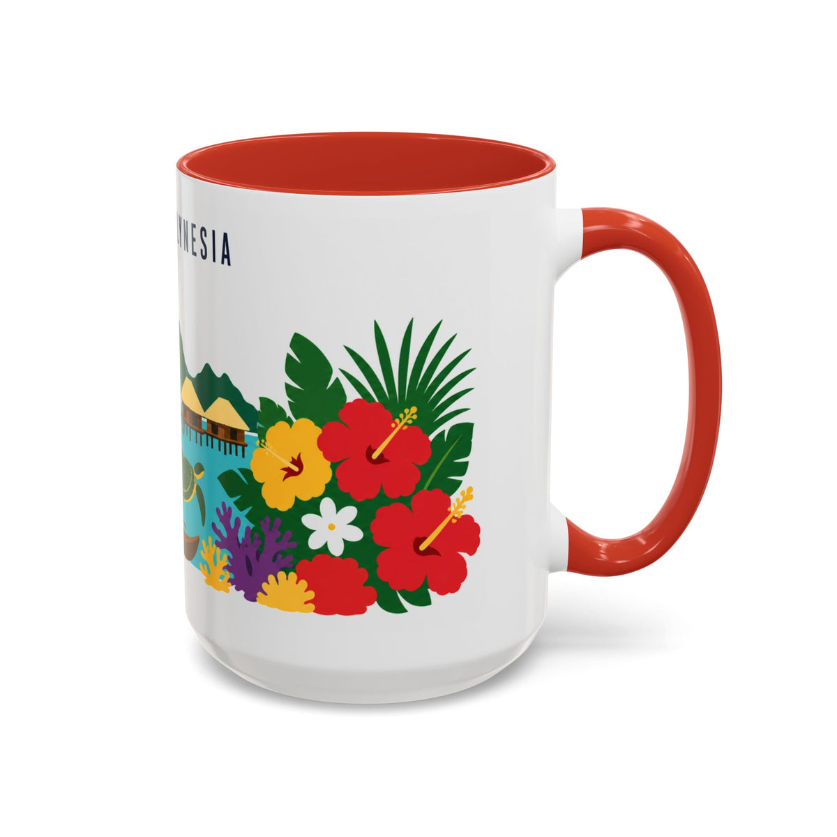 French Polynesia Coffee Mug | Travel Souvenir Accent Mug | Country Gift Ceramic Cup 11oz 15oz
