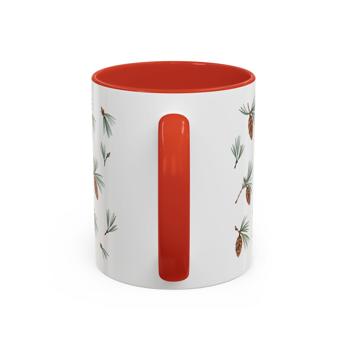 Maine White Pine Cone and Tassel Mug, State Flower Floral Coffee Cup, 11oz Botanical Gift