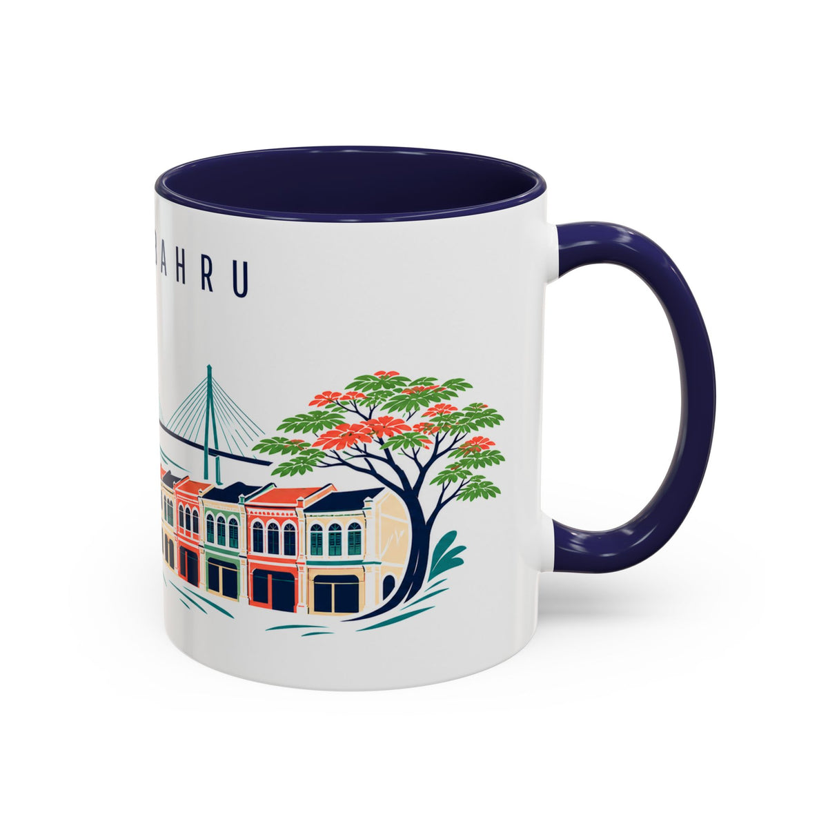 Johor Bahru Coffee Mug | Malaysia Travel Souvenir | Porcelain Decal City Gift | 11oz 15oz Accent Mug