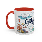 Great Barrier Reef Coffee Mug | Travel Destination Souvenir Gift | Accent Color Ceramic 11oz 15oz