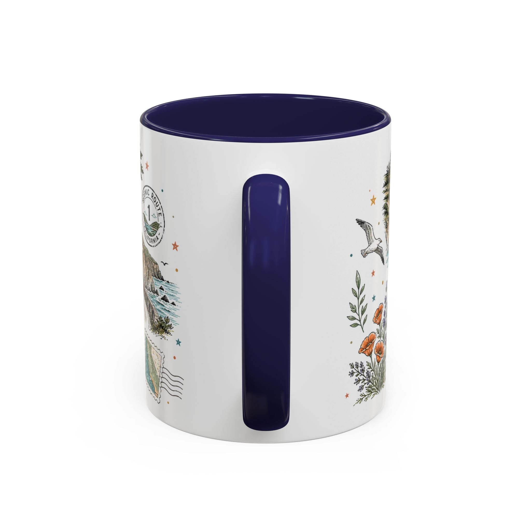 Big Sur Coffee Mug | Travel Destination Souvenir Gift | Accent Color Ceramic 11oz 15oz