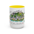 Salzburg Illustrated Travel Mug | City Souvenir Accent Coffee Mug | 11oz 15oz Ceramic Cup