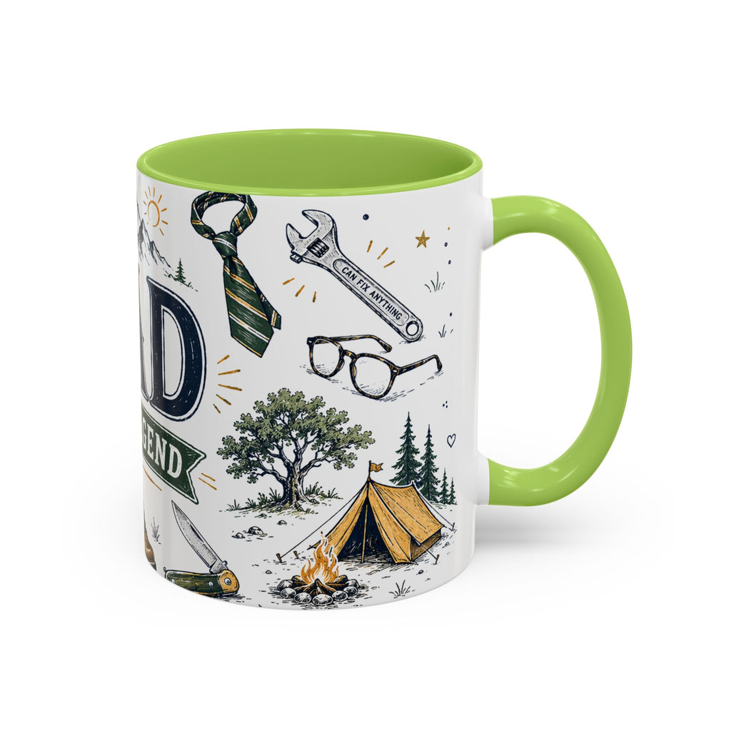 Dad The Legend Coffee Mug | Father's Day Gift for Dad | Accent Color Ceramic 11oz 15oz