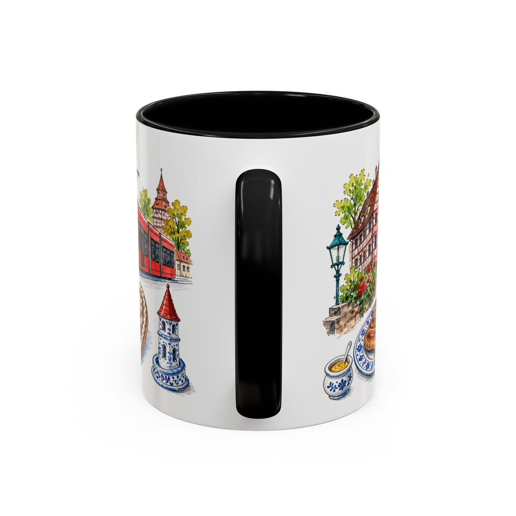 Nuremberg Illustrated Travel Mug | City Souvenir Accent Coffee Mug | 11oz 15oz Ceramic Cup