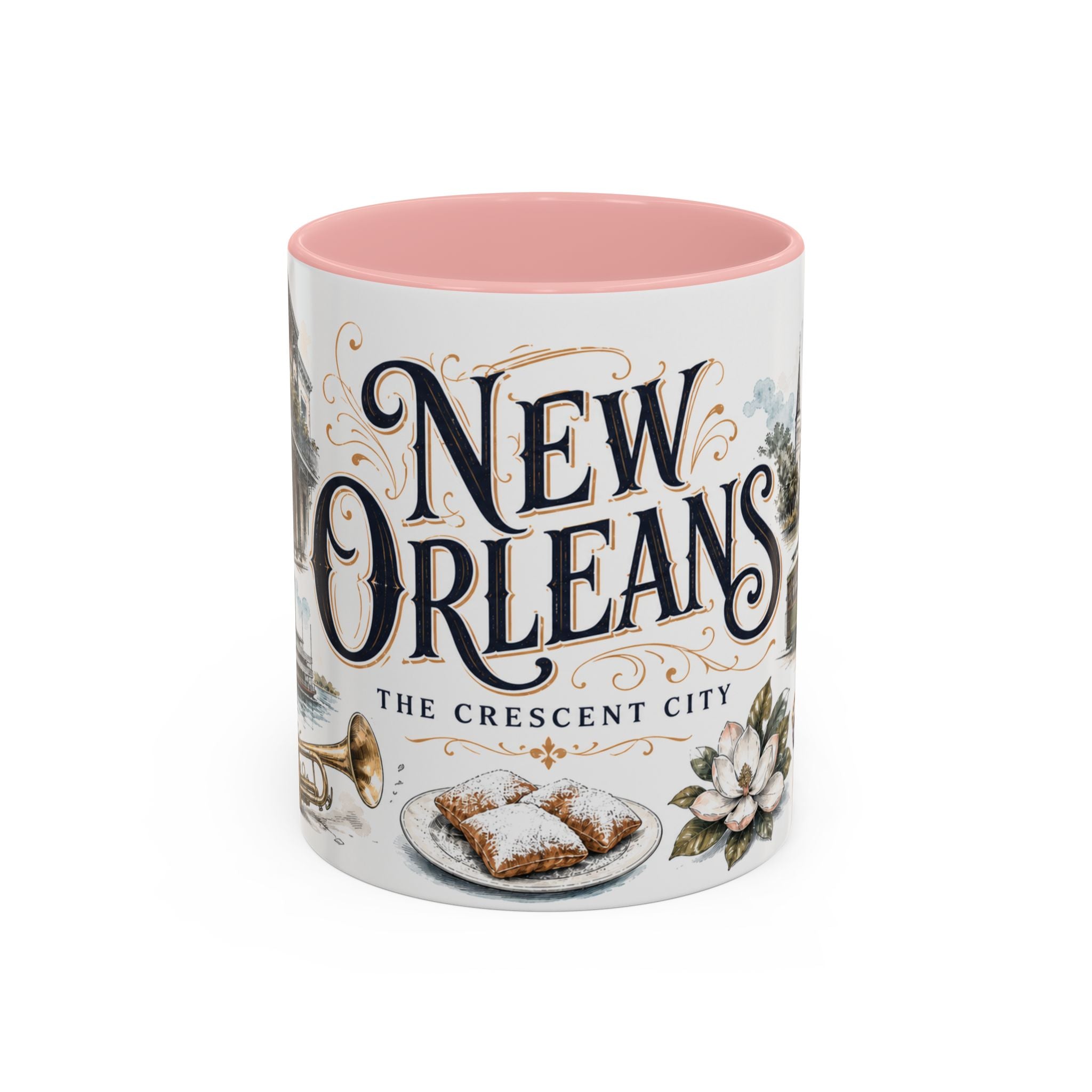 New Orleans Coffee Mug | United States Travel Souvenir | Vintage Illustrated City Gift | 11 oz 15 oz Accent Mug