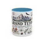 Grand Teton Coffee Mug | National Park Hiking Wyoming Gift | Accent Color Ceramic 11oz 15oz