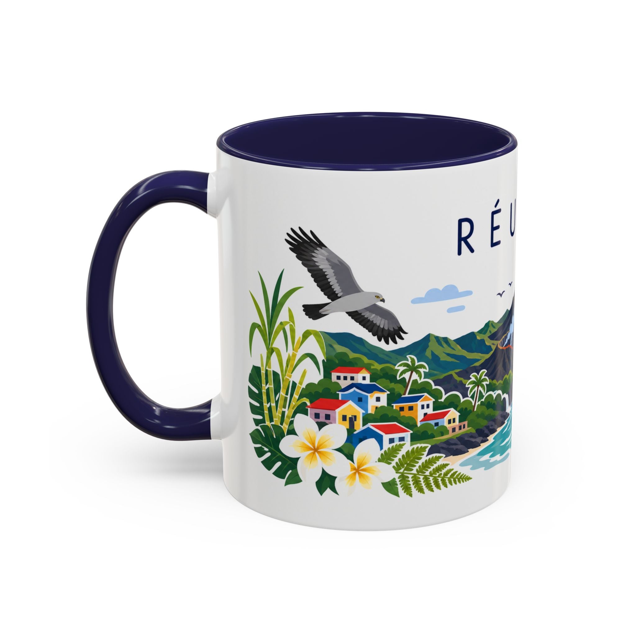 Réunion Coffee Mug | Travel Souvenir Accent Mug | Country Gift Ceramic Cup 11oz 15oz
