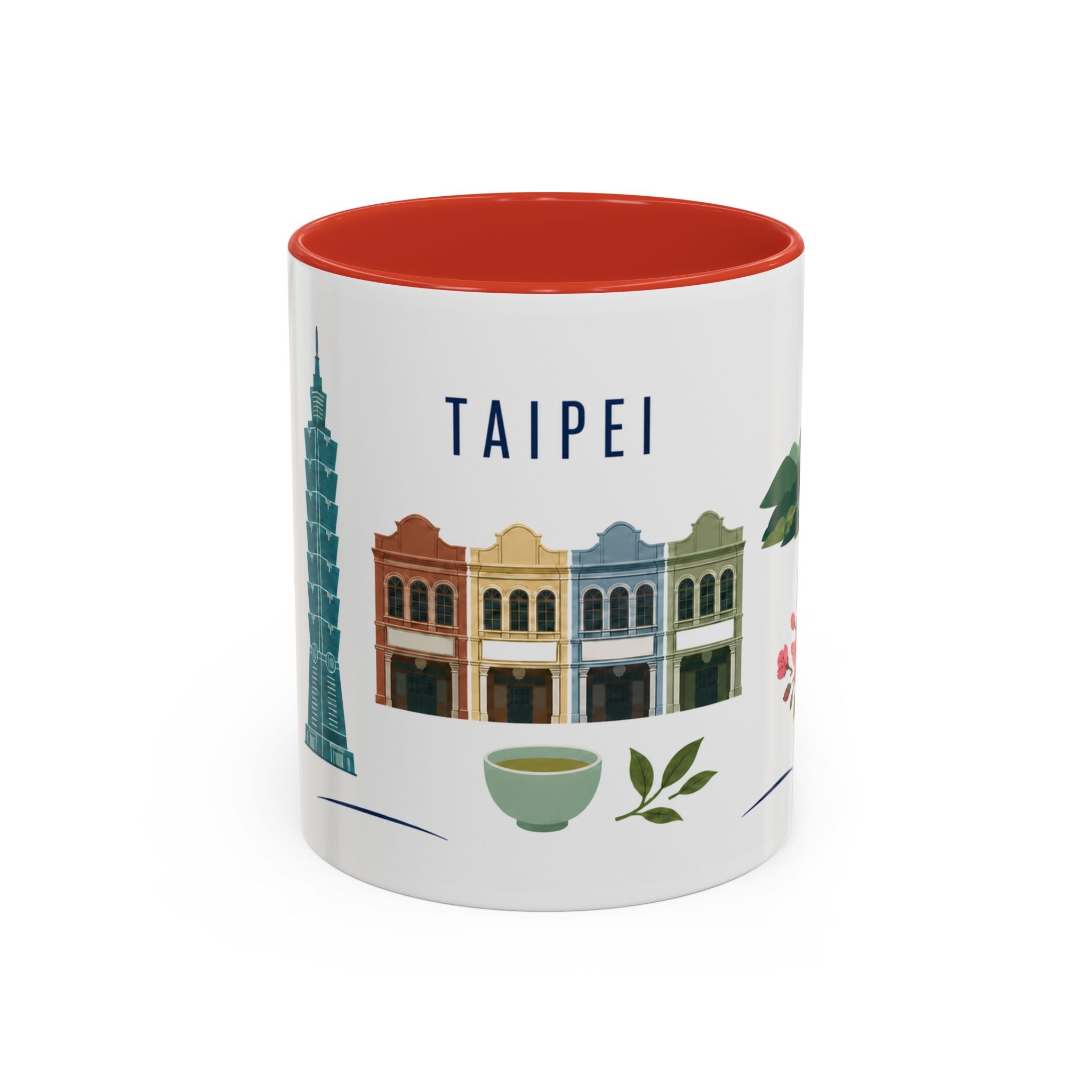 Taipei Coffee Mug | Taiwan Travel Souvenir | Porcelain Decal City Gift | 11oz 15oz Accent Mug