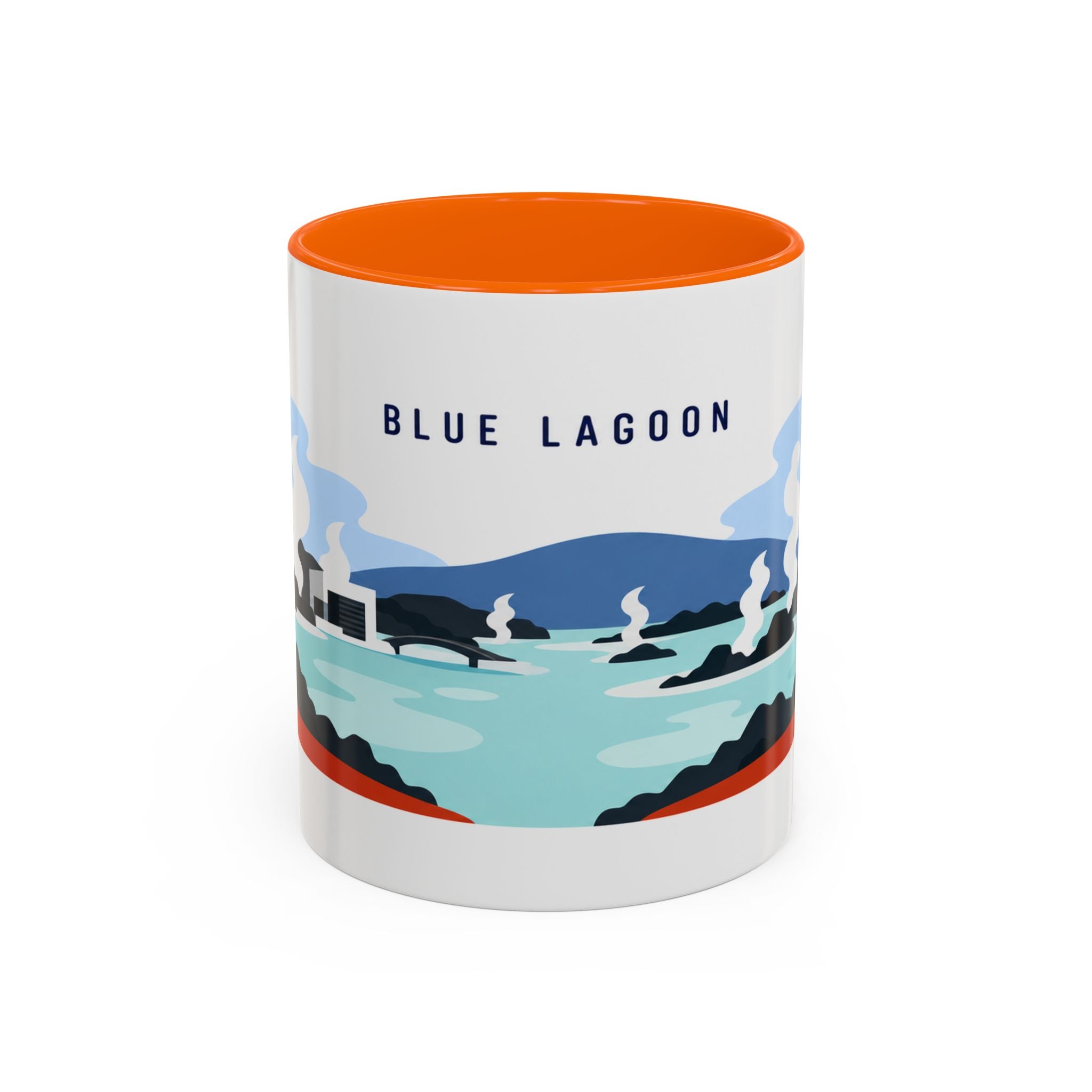 Blue Lagoon Coffee Mug | Travel Destination Souvenir Gift | Accent Color Ceramic 11oz 15oz