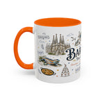 Barcelona Coffee Mug | Spain Souvenir Travel Gift | Accent Color Ceramic 11oz 15oz
