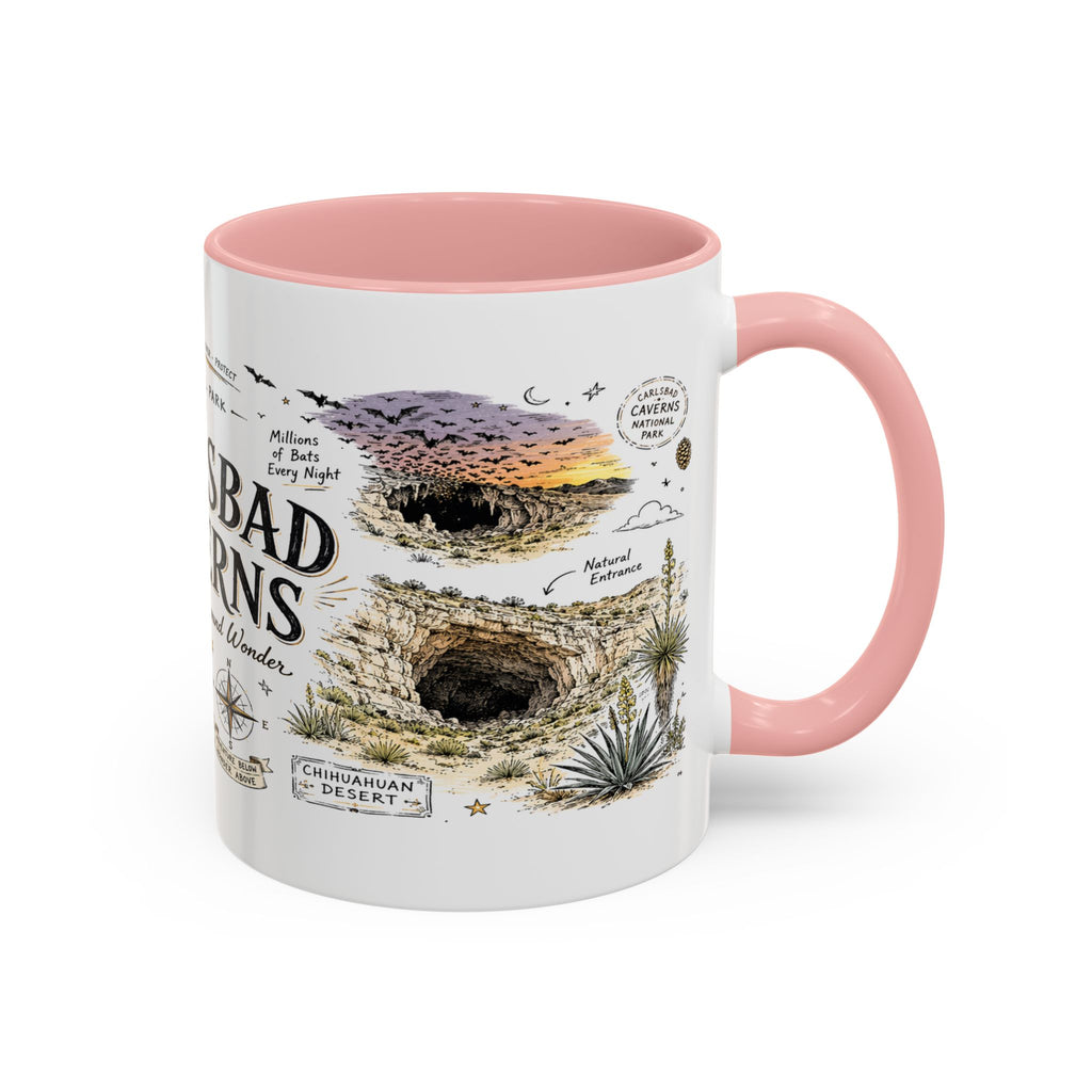 Carlsbad Caverns National Park Coffee Mug | New Mexico Cave Exploration Bat Gift | Accent Color Ceramic 11oz 15oz