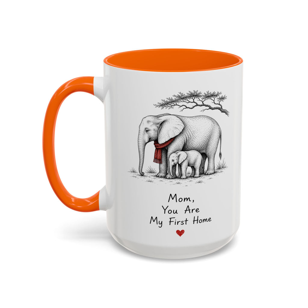 Elephant Mom Coffee Mug | First Home Forever Heart | Mother's Day Gift