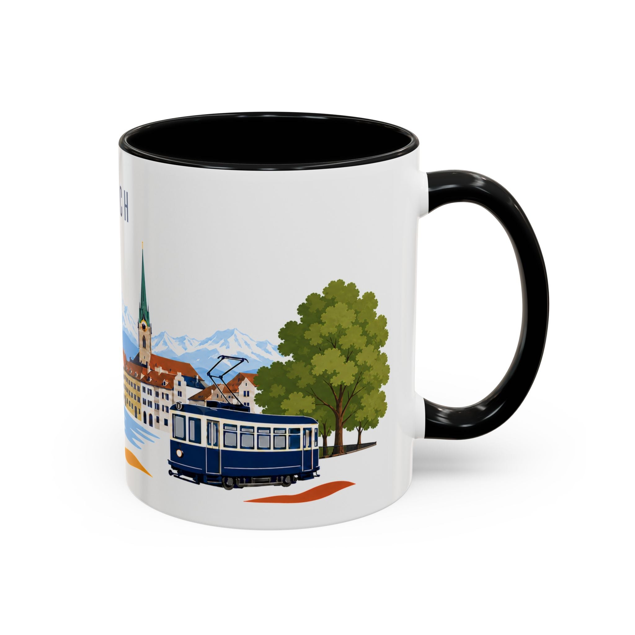 Zurich Coffee Mug | Switzerland Travel Souvenir | Porcelain Decal City Gift | 11oz 15oz Accent Mug