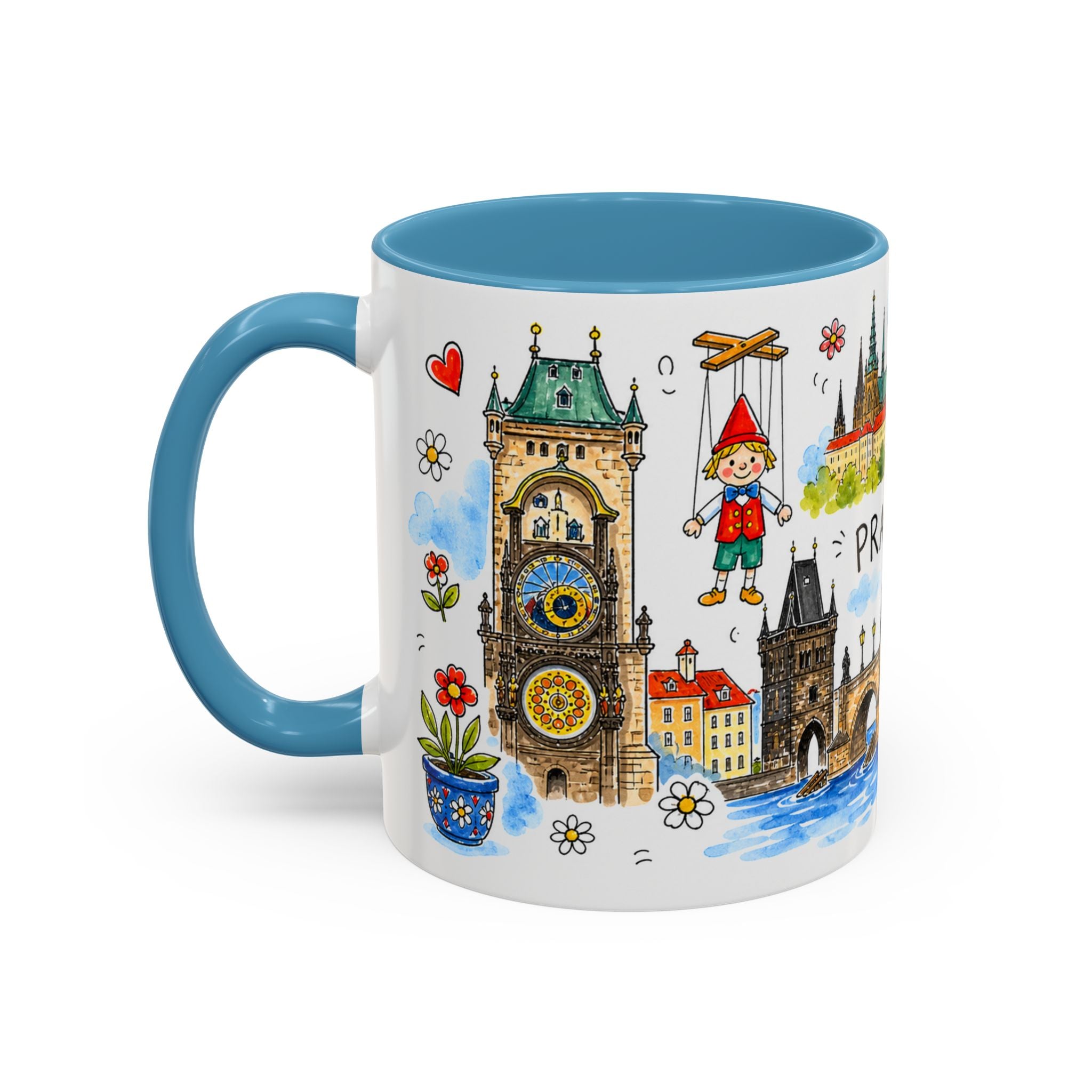Prague Travel Mug | European City Souvenir Accent Coffee Mug | 11oz 15oz Ceramic Cup