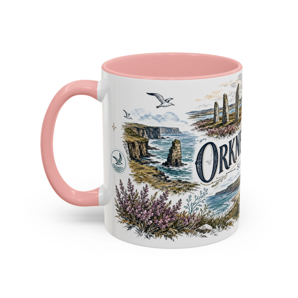 Orkney Islands Mug, Scotland Travel Souvenir, Bucket List Gift, Accent Ceramic Coffee Mug 11oz 15oz